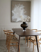 Mid-Century Modern Wooden Dining Table – Walnut Finish