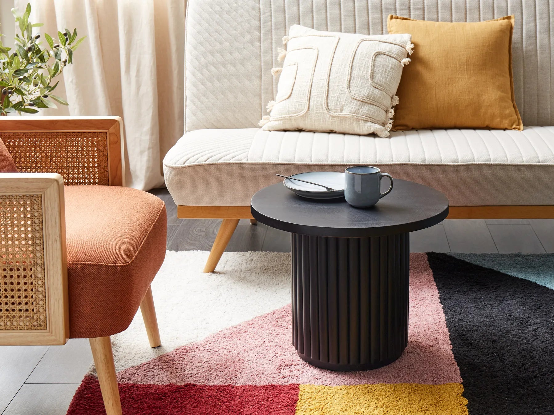 Coffee Table LEMONT Mango Wood Light Brown Oscherleben