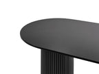 Modern Oval Dining Table with Fluted Pedestal Base – Natural Oak Finish