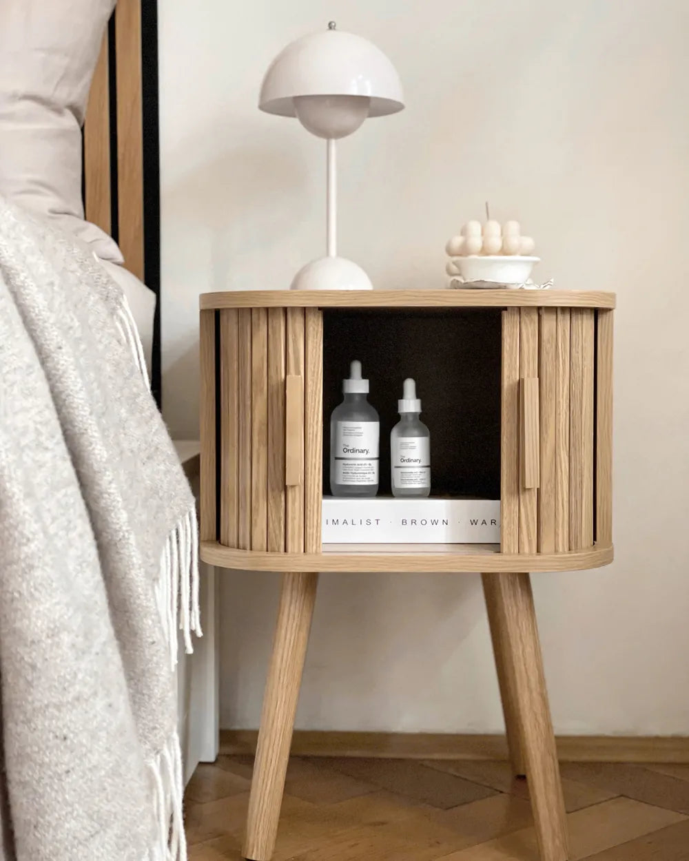 Sliding Door Bedside Table Selah – Brown