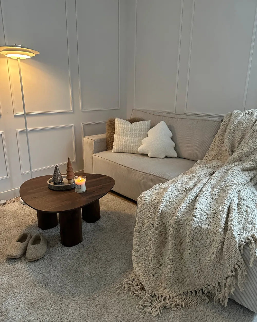 Coffee Table DACOMA Dark Brown– Round MDF Coffee Table with Column Legs