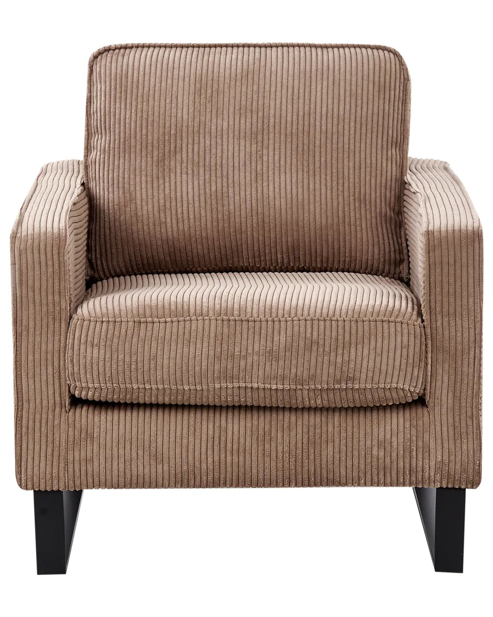 VIND Corduroy Armchair with Sled Base – Beige Upholstered Accent Chair with Removable Covers, Stainless Steel Frame