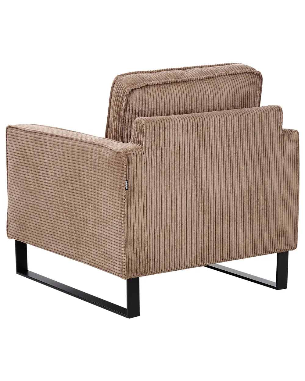 VIND Corduroy Armchair with Sled Base – Beige Upholstered Accent Chair with Removable Covers, Stainless Steel Frame