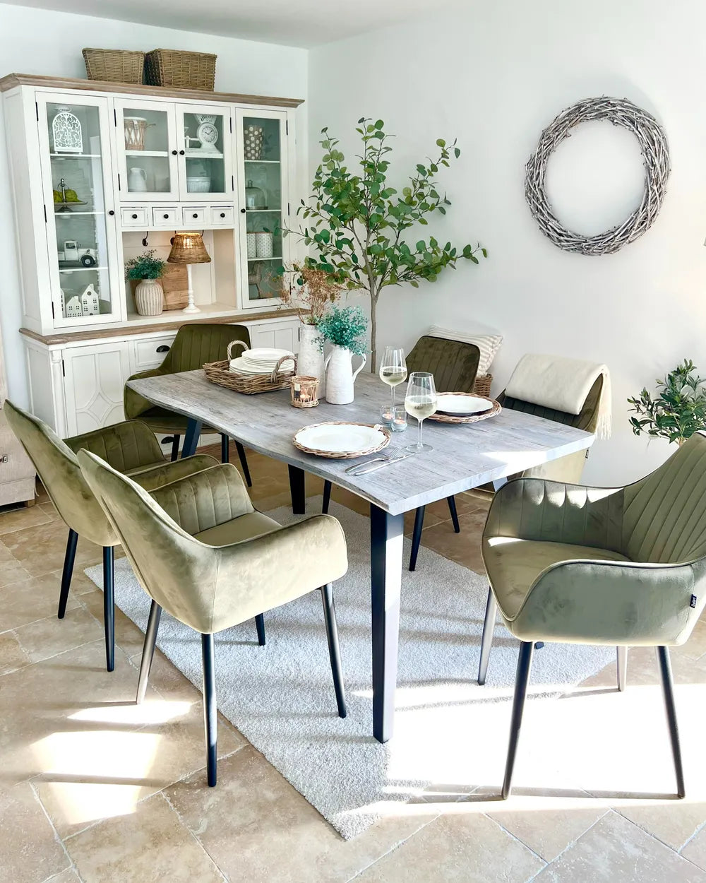 Dining Table WITNEY Grey 160 x 90 cm