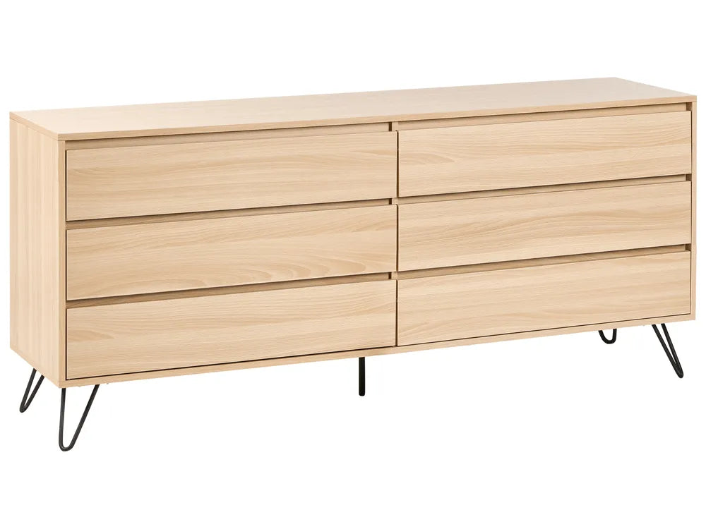 6 Drawer Chest Cardigan Light Brown