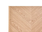 Modern Oak Platform Bed Frame – Minimalist Wooden Bed with Chevron Headboard
