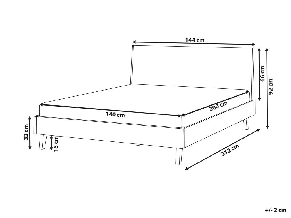 Modern Oak Platform Bed Frame – Minimalist Wooden Bed with Chevron Headboard