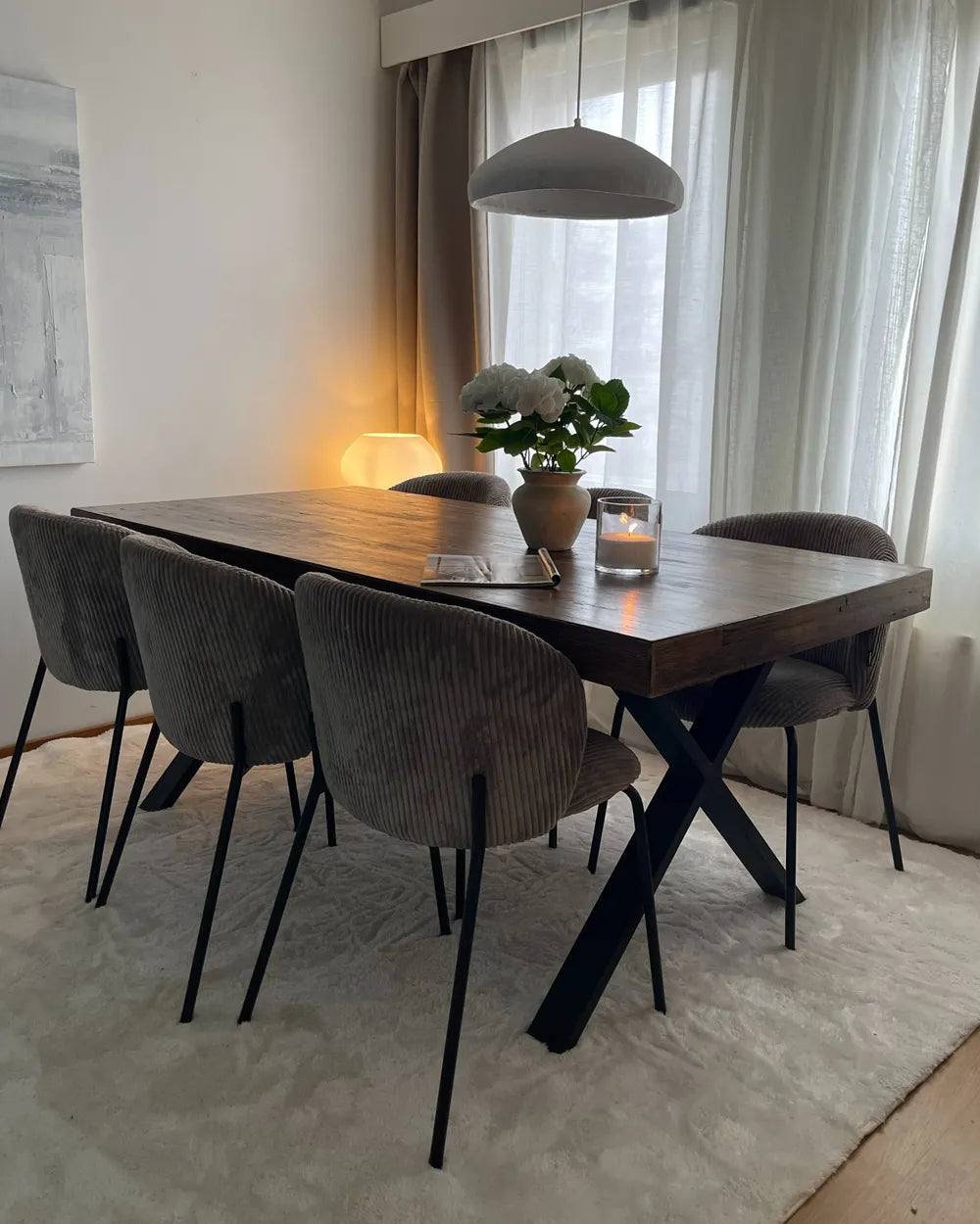 Dining Table CLIFTON Dark Brown 180 cm 90 cm Pine Wood