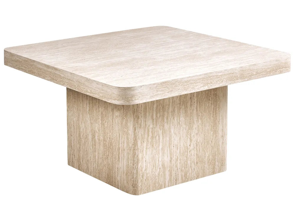 Set of 2 Tables DUSON – Travertine Effect (Coffee Table + Side Table)